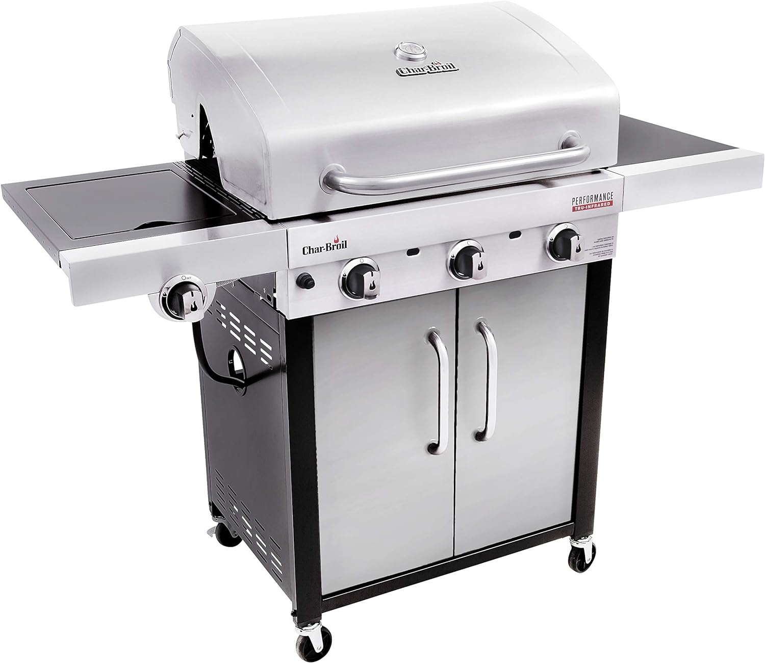 Char-Broil® Performance Series™ TRU-Infrared Cooking Technology 3-Burner with Side Burner Cabinet Style Propane Gas Stainless Steel Grill - 463371719