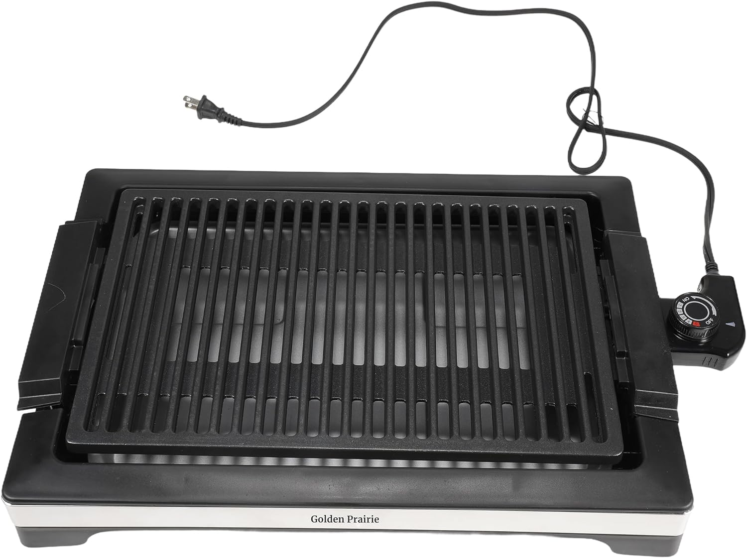 Electric Smokeless Indoor Grill, 1600W Fast Heat Up BBQ Grill, Nonstick Cooking Surface, 5 Levels Adjustable Temperature, Dishwasher Safe Removable Water Tray-Easy to Clean, Cool-touch Handles, Black