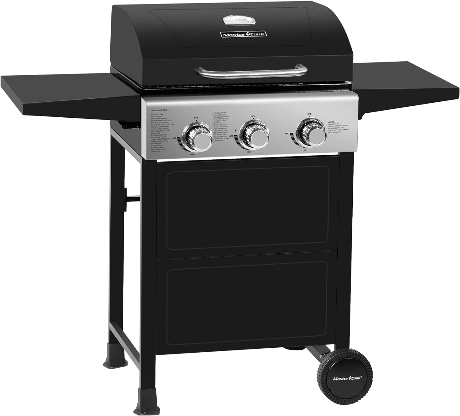 MASTER COOK Classic Liquid Propane Gas Grill, 3 Burner with Folding Table