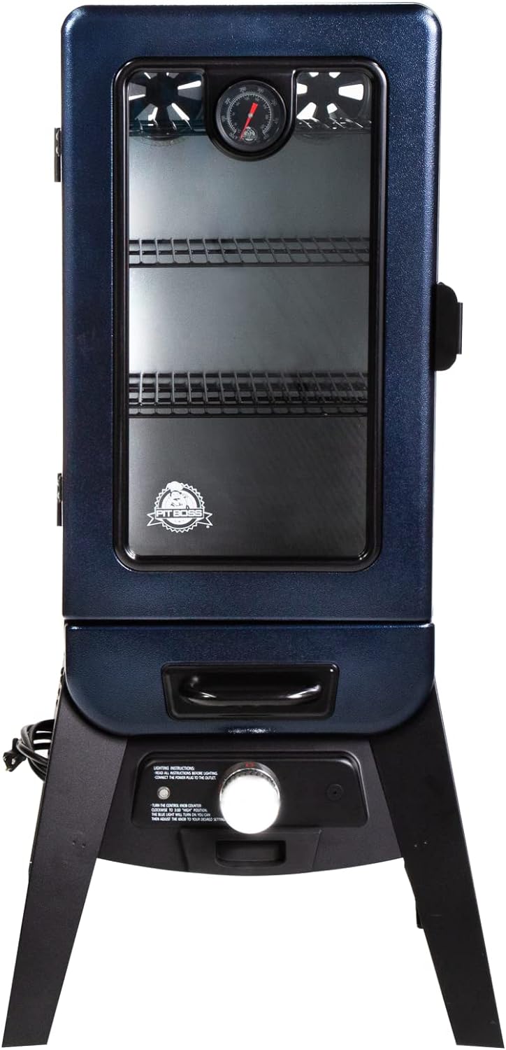 Pit Boss Grills PBV3A1 Electric Smoker, Blue Hammertone, 684 sq inches