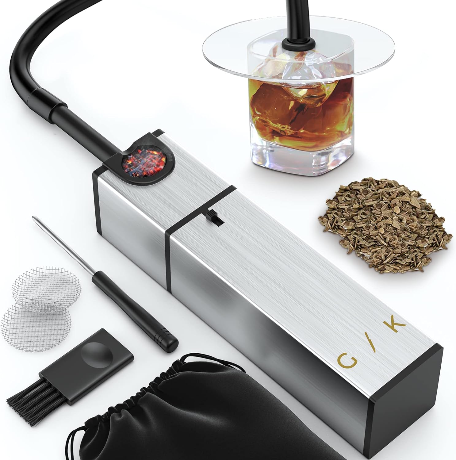 Cocktail Smoker Kit - Indoor Drink  Food Infuser with Wood Chips | Old Fashioned Whiskey Bourbon Smoker Gift