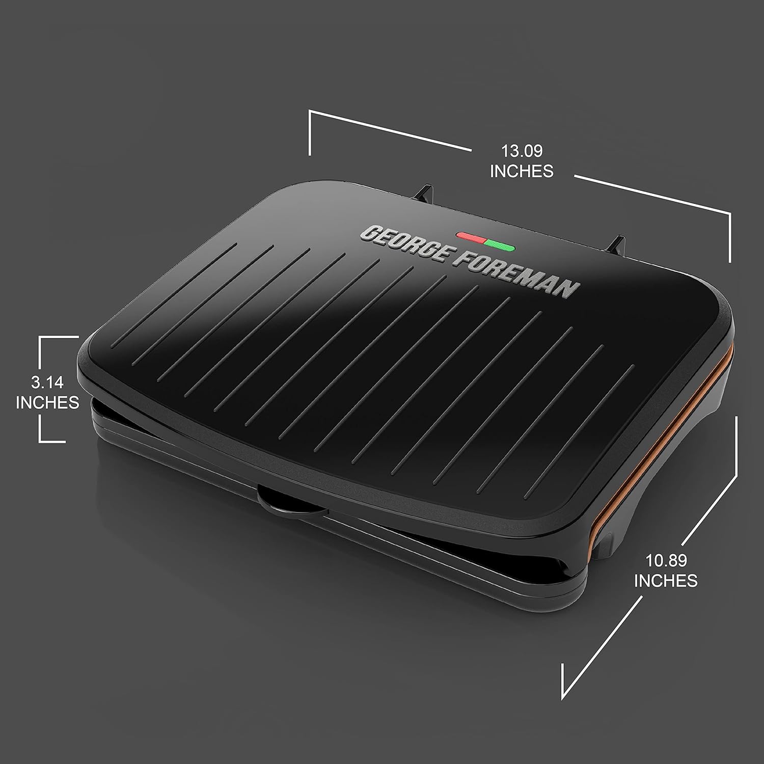 George Foreman 5-Serving Classic Plate Electric Indoor Grill and Panini Press, Space Saving Design, Black