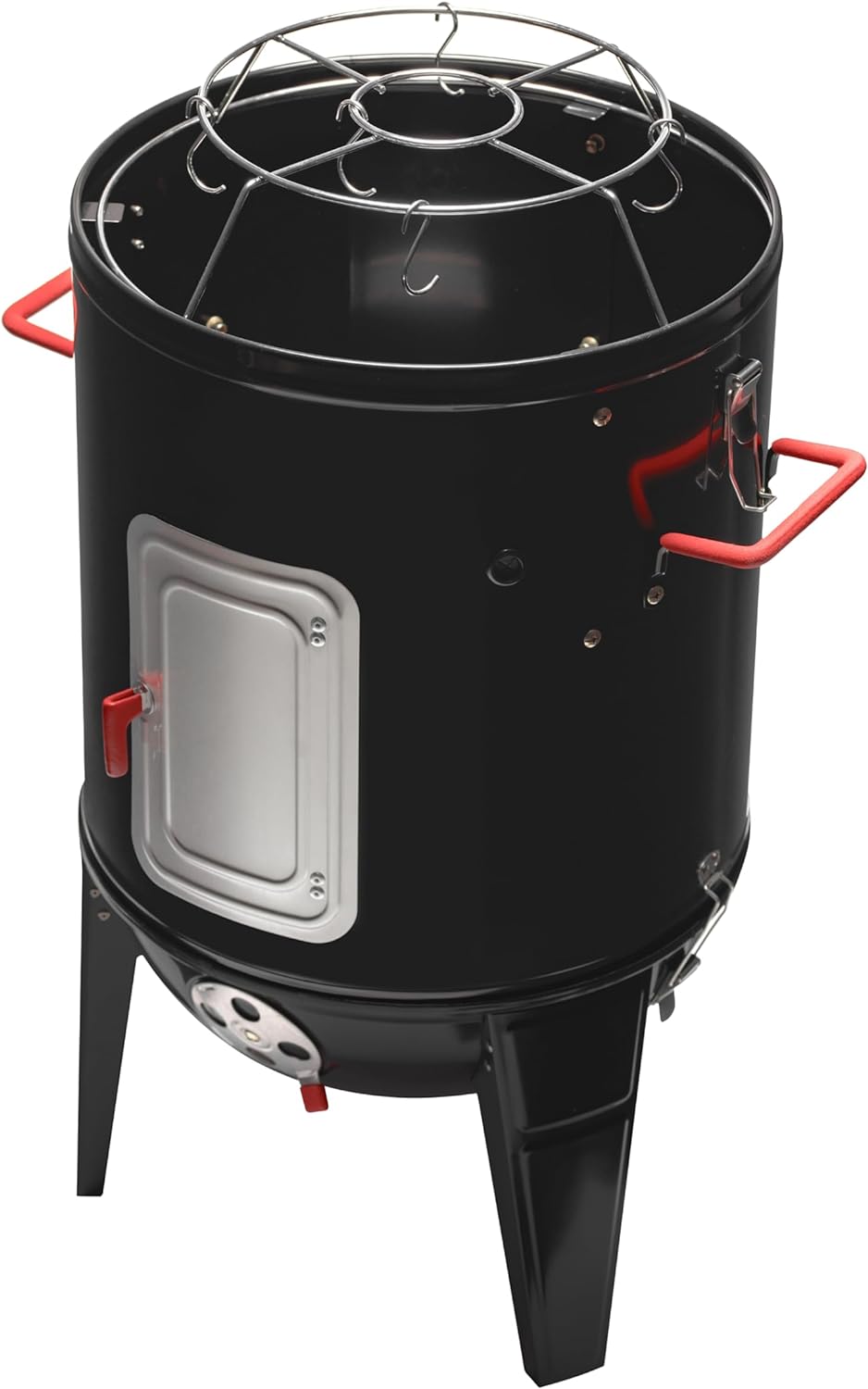 K2 SMOKEGUARDIAN ELITETOWER, Outdoor Charcoal Smoker with Rib Hanger Set,17 inch,Black