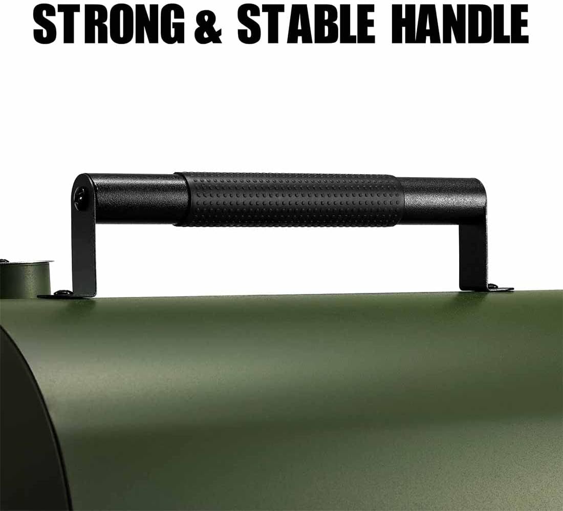 MAISON HUIS Adjustable Portable Charcoal Grill Multi-functional Metal Small BBQ Smoker for Outdoor Hiking Picnic(Green)