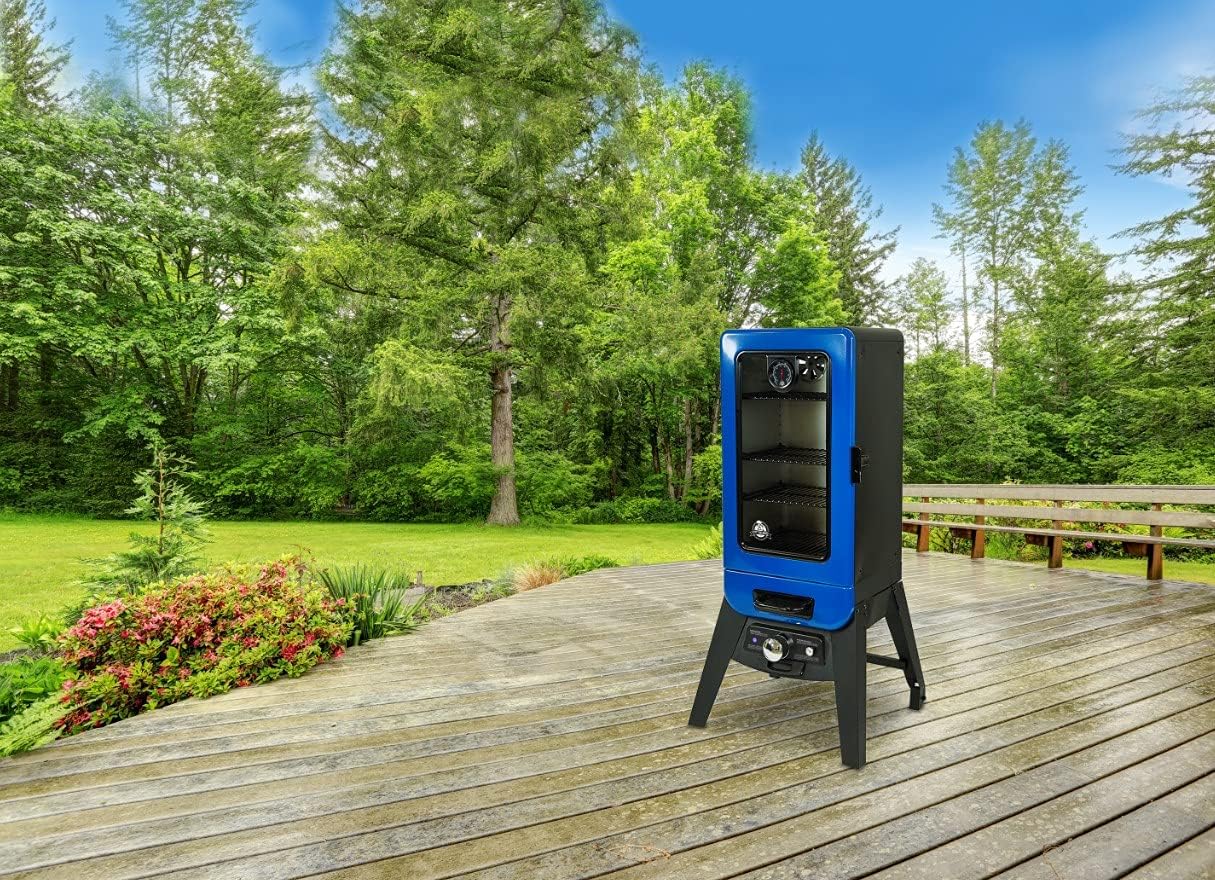 748 sq. in. 1500W Analogue Electric Smoker - Vertical + Blue