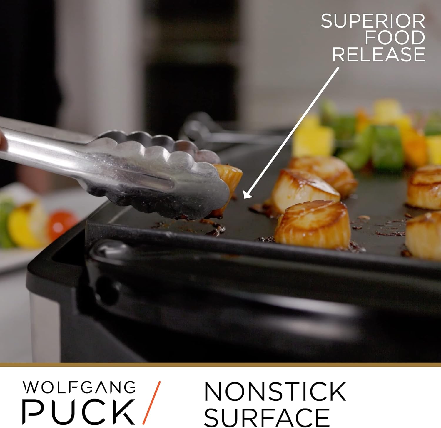 Wolfgang Puck XL Reversible Grill Griddle, Oversized Removable Cooking Plate, Nonstick Coating, Dishwasher Safe, Heats Up to 400ºF, Stay Cool Handles