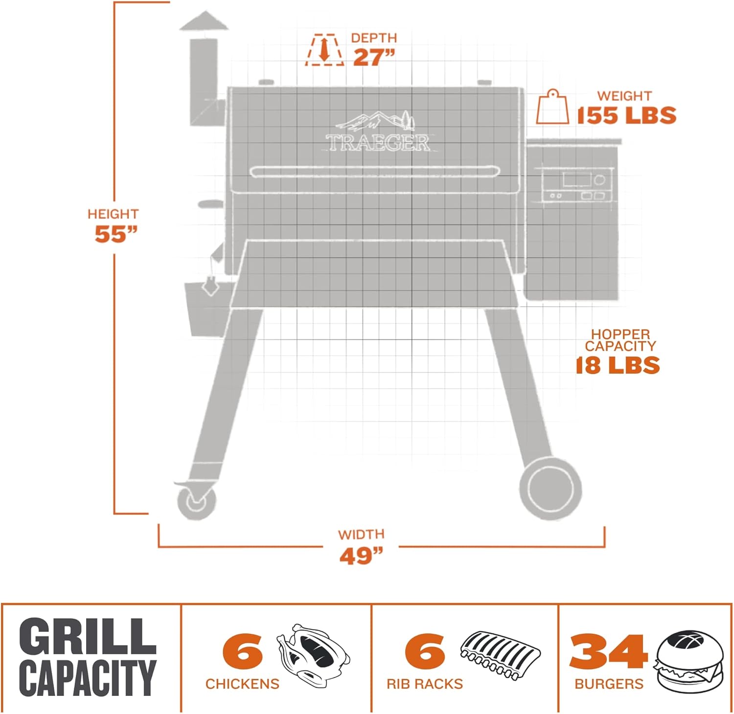 Traeger Grills Pro 780 Electric Wood Pellet Grill and Smoker with WiFi and App Connectivity, Bronze