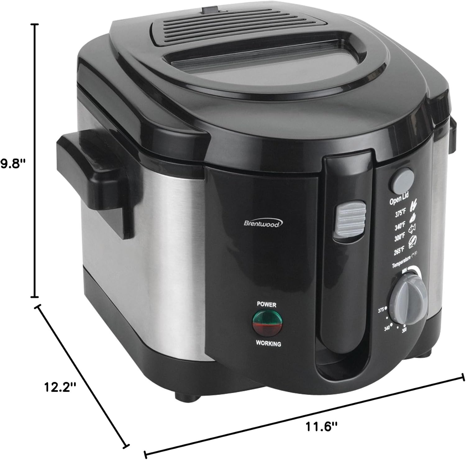 Brentwood Electric Appliances DF-720 8-Cup Deep Fryer, Silver
