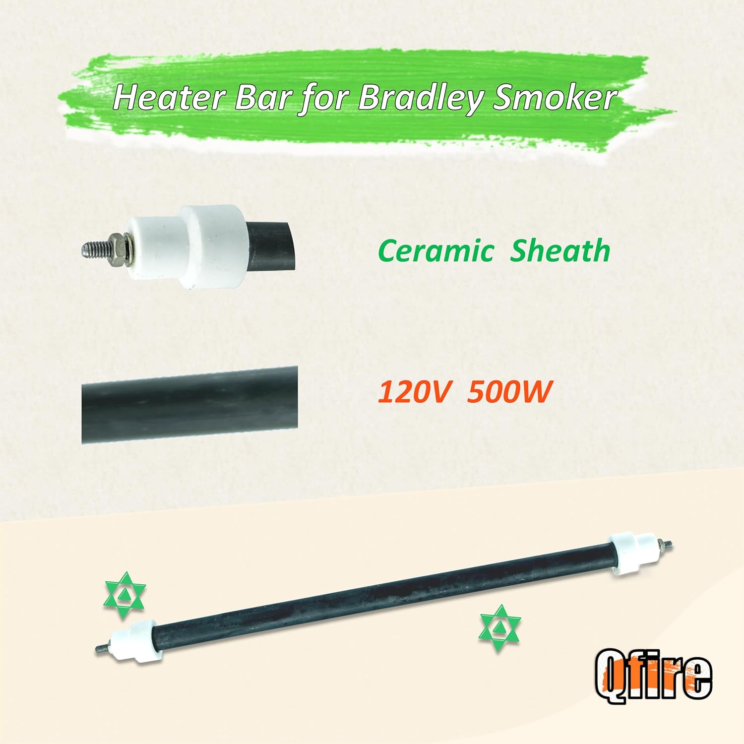 Heating Element Compatible with Bradley Smoker BS611 / BTDS76P 4-Rack Outdoor Electric Smoker,Replacement Heat Bar 120v for BTDS108P 6-Rack Bradley Digital Food Smokers