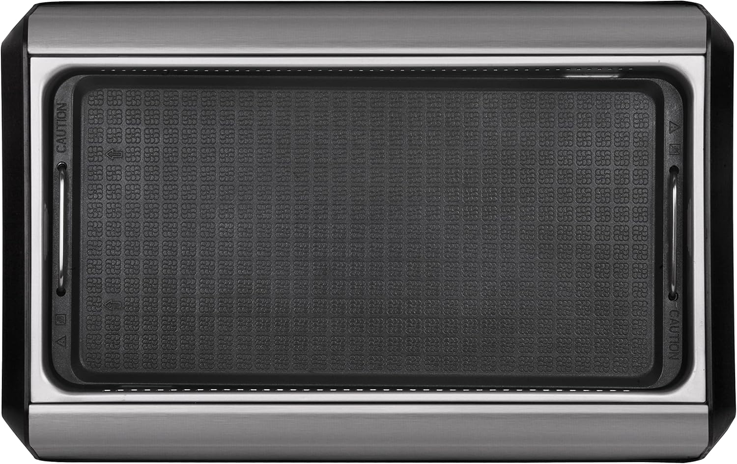 Indoor Smokeless Grill 1500W with Smart LED Touch Screen, Tempered Glass Lid, 2 Removable Ceramic Nonstick Grill  Griddle Plate, in a Modern Stainless Steel Design.