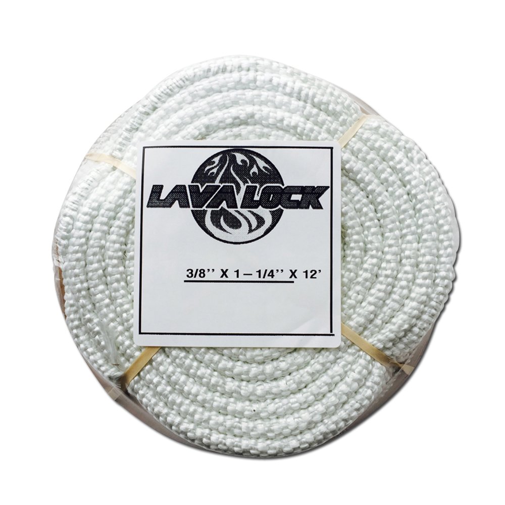 1000 F Tadpole Seal, Fiberglass Smoker P-Gasket 1-1/4 x 3/8 x 12 White