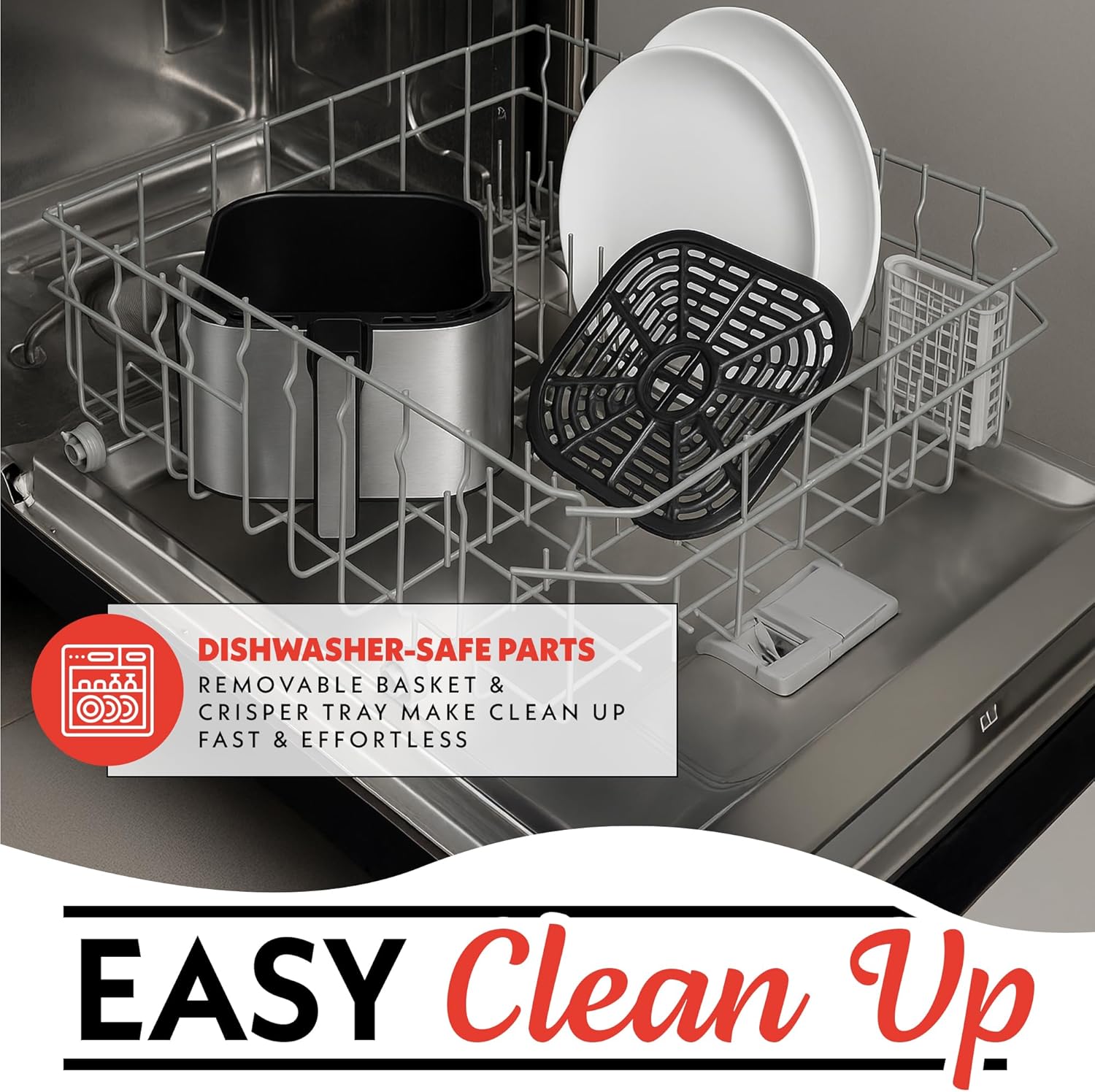 Gourmia Air Fryer - 8 Qt Extra Large Capacity, FryForce360º, Digital Display with 12 Presets, Roast, Bake, Broil, Dehydrate, Dishwasher Safe Accessories, Stainless Steel