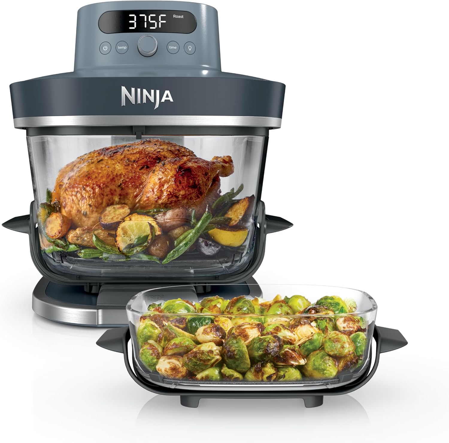 Ninja Crispi Pro 6-in-1 Glass Air Fryer | 6qt  2.5qt Glass Containers with Storage Lids | Non-Toxic | Meal Prep, Microwave, Freezer  Dishwasher Safe | Air Fry, Bake  More | Cyberspace | AS101CY