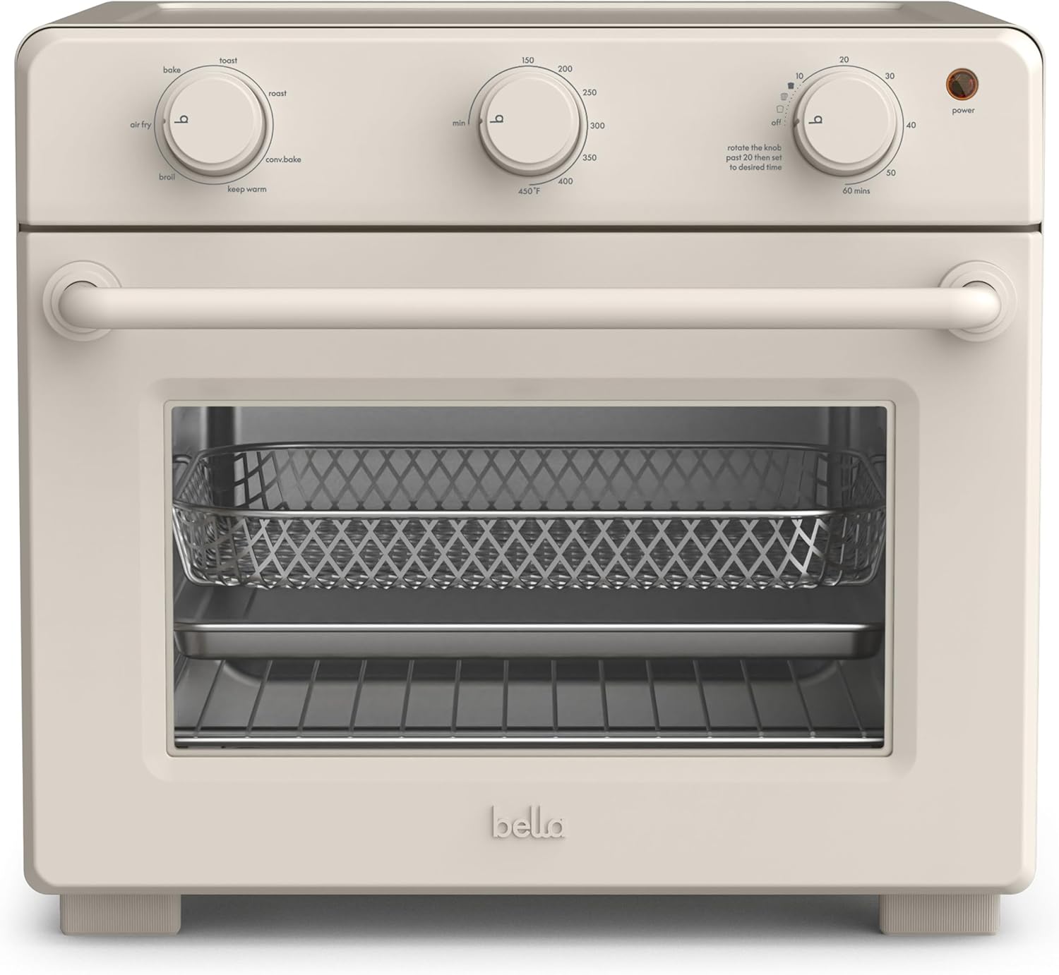 bella Air Fry Toaster Oven, 7 Preset Cooking Options, Dishwasher-Safe EverGood Coated Trays Included, 60-Minute Auto Shutoff w Audible Timer, Power Indicator Light, 1700 Watt, Oatmilk bella Air Fry Toaster Oven, 7 Preset Cooking Options, Dishwasher-Safe EverGood Coated Trays Included, 60-Minute Auto Shutoff w Audible Timer, Power Indicator Light, 1700 Watt, Oatmilk
