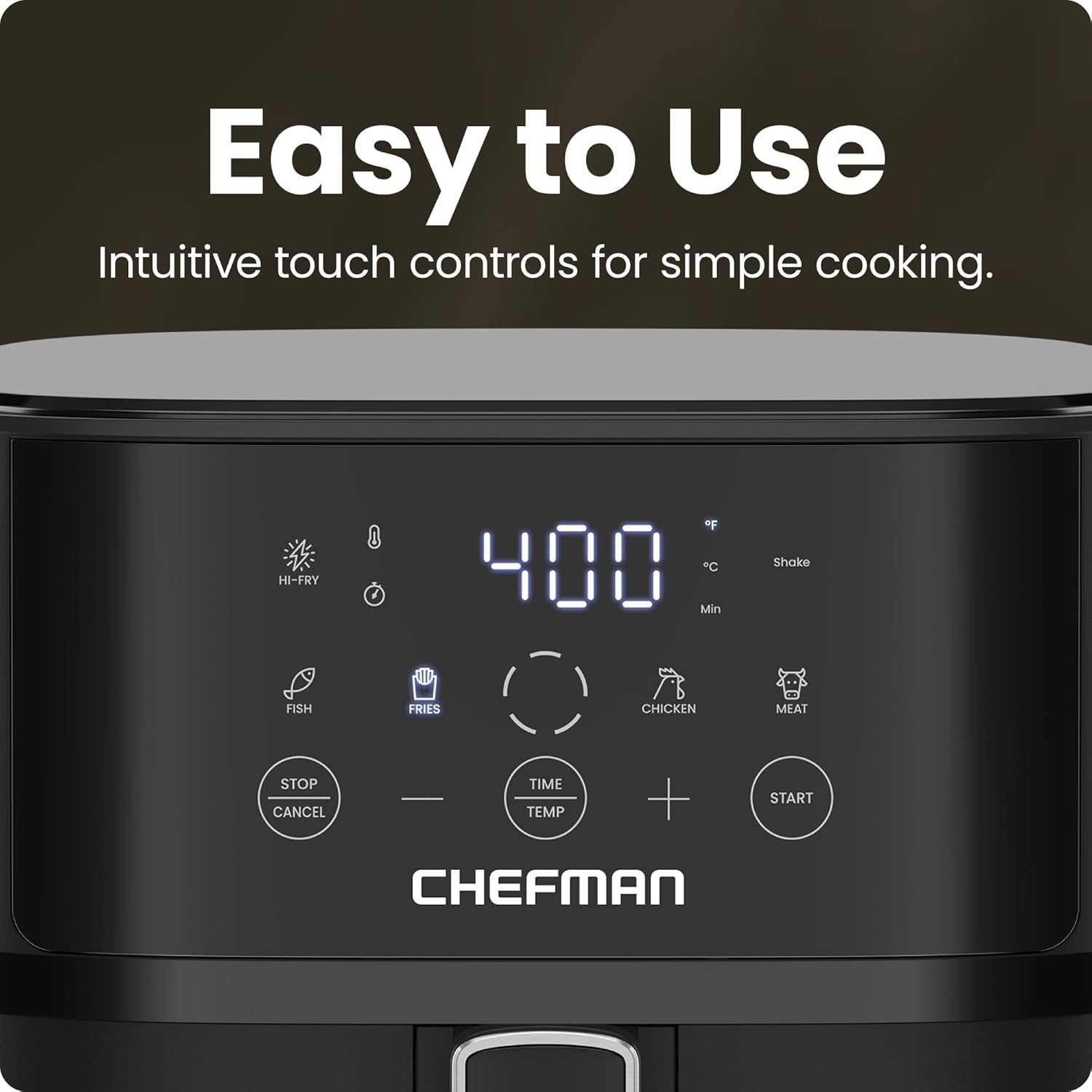 Chefman Air Fryer – 6 QT Compact Airfryer for Quick  Easy Meals in Minutes, Features Hi-Fry Technology for Extra Crisp, Touchscreen Controls with 4 Presets, Nonstick  Dishwasher Safe Basket - Black