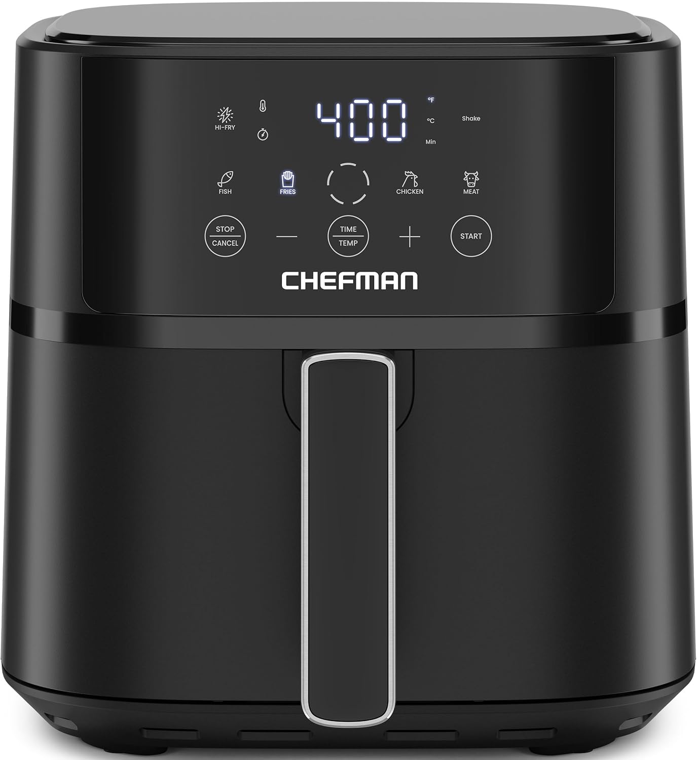 Chefman Air Fryer – 6 QT Compact Airfryer for Quick  Easy Meals in Minutes, Features Hi-Fry Technology for Extra Crisp, Touchscreen Controls with 4 Presets, Nonstick  Dishwasher Safe Basket - Black