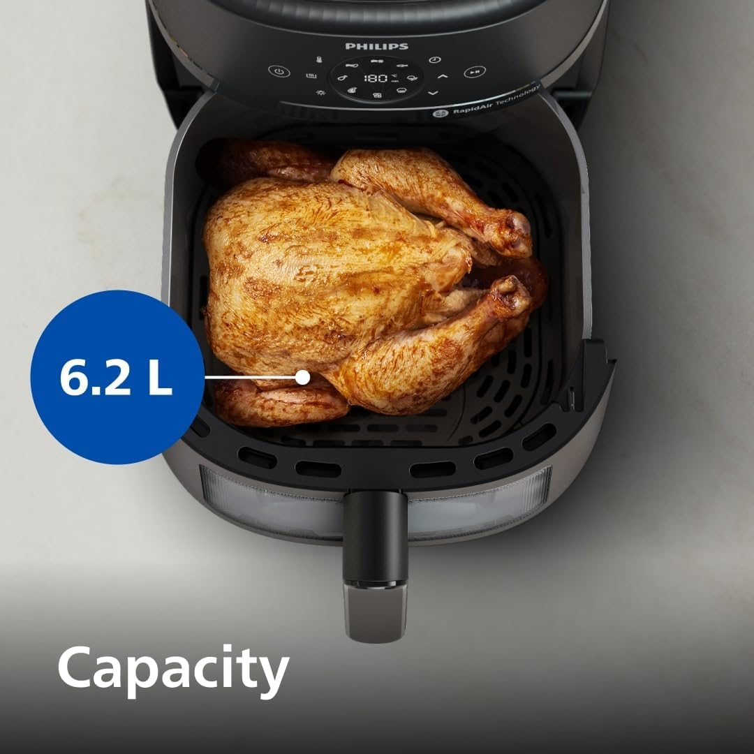 Philips Air Fryer 2000 Series - 13-in-1 functions, 6.6 Quarts, Compact Design with Cooking Window, Black, (NA231/00)
