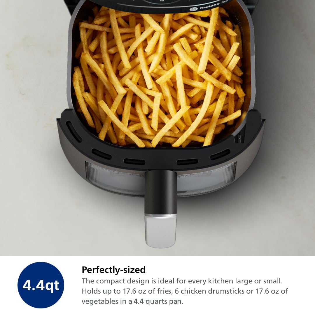 Philips Air Fryer 2000 Series - 13-in-1 functions, 6.6 Quarts, Compact Design with Cooking Window, Black, (NA231/00)