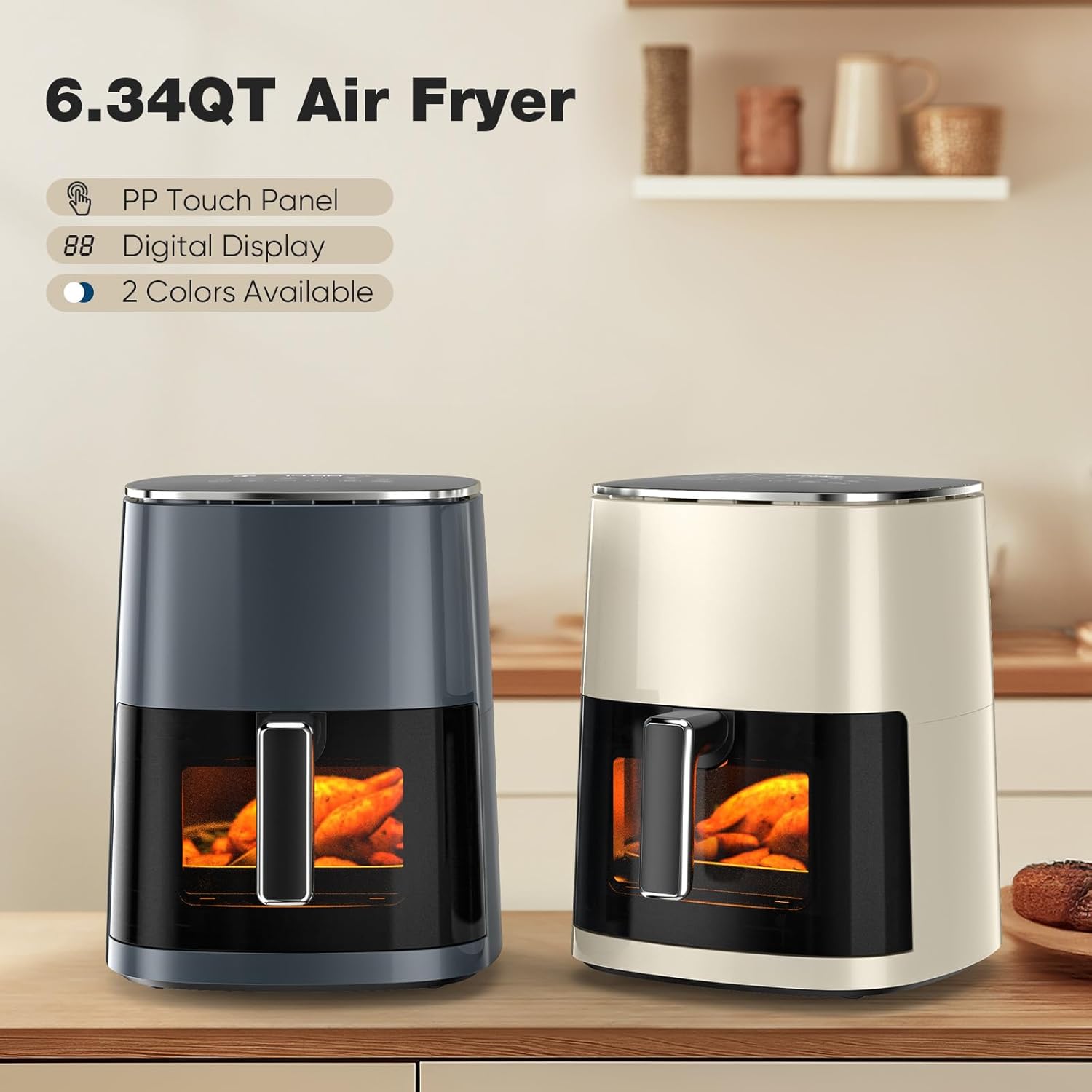 Sweetcrispy Air Fryer 6QT with Window, Square Airfryer Oven 12-in-1 for Family, 400°F Rapid Air Crispy Technology, Roast Bake Dehydrate, Nonstick Easy-Clean Basket,Grey Sweetcrispy Air Fryer 6QT with Window, Square Airfryer Oven 12-in-1 for Family, 400°F Rapid Air Crispy Technology, Roast Bake Dehydrate, Nonstick Easy-Clean Basket,Grey