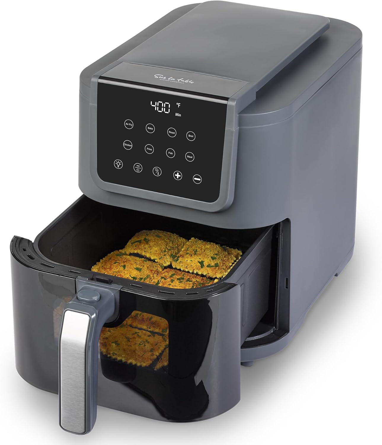 SUR LA TABLE KITCHEN ESSENTIALS 4-in-1 Compact 5-Quart Basket Air Fryer with Window for Easy Viewing, Digital Touchscreen Display with 8-Presets, Air Fry, Bake, Roast, Broil in Minutes, 1500w SUR LA TABLE KITCHEN ESSENTIALS 4-in-1 Compact 5-Quart Basket Air Fryer with Window for Easy Viewing, Digital Touchscreen Display with 8-Presets, Air Fry, Bake, Roast, Broil in Minutes, 1500w