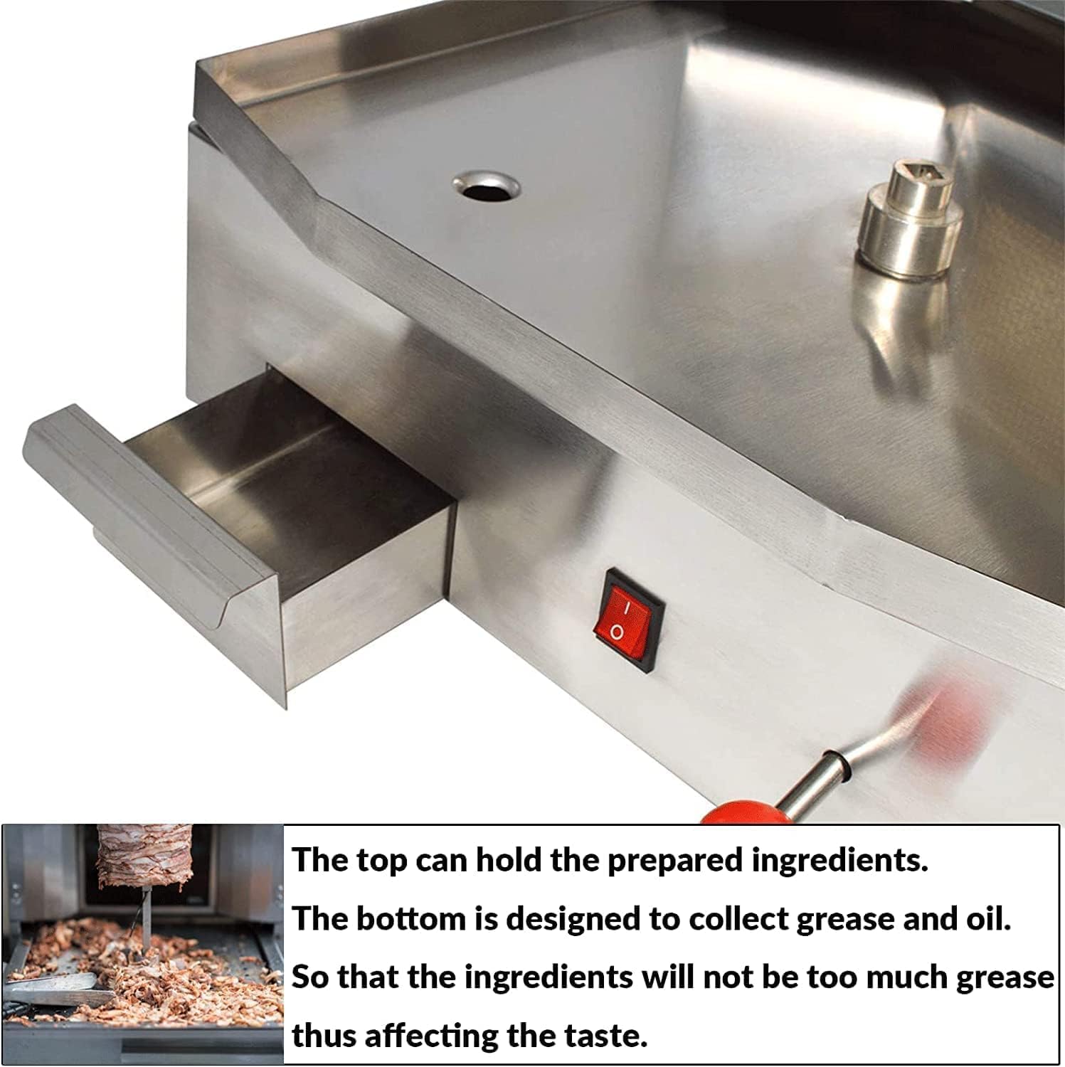 Shawarma Machine 3 Burners Shawarma Grill Machine Propane Doner Kebab Machine with Vertical Rotisserie Meat Catcher for Kitchen Shawarma Machine 3 Burners Shawarma Grill Machine Propane Doner Kebab Machine with Vertical Rotisserie Meat Catcher for Kitchen
