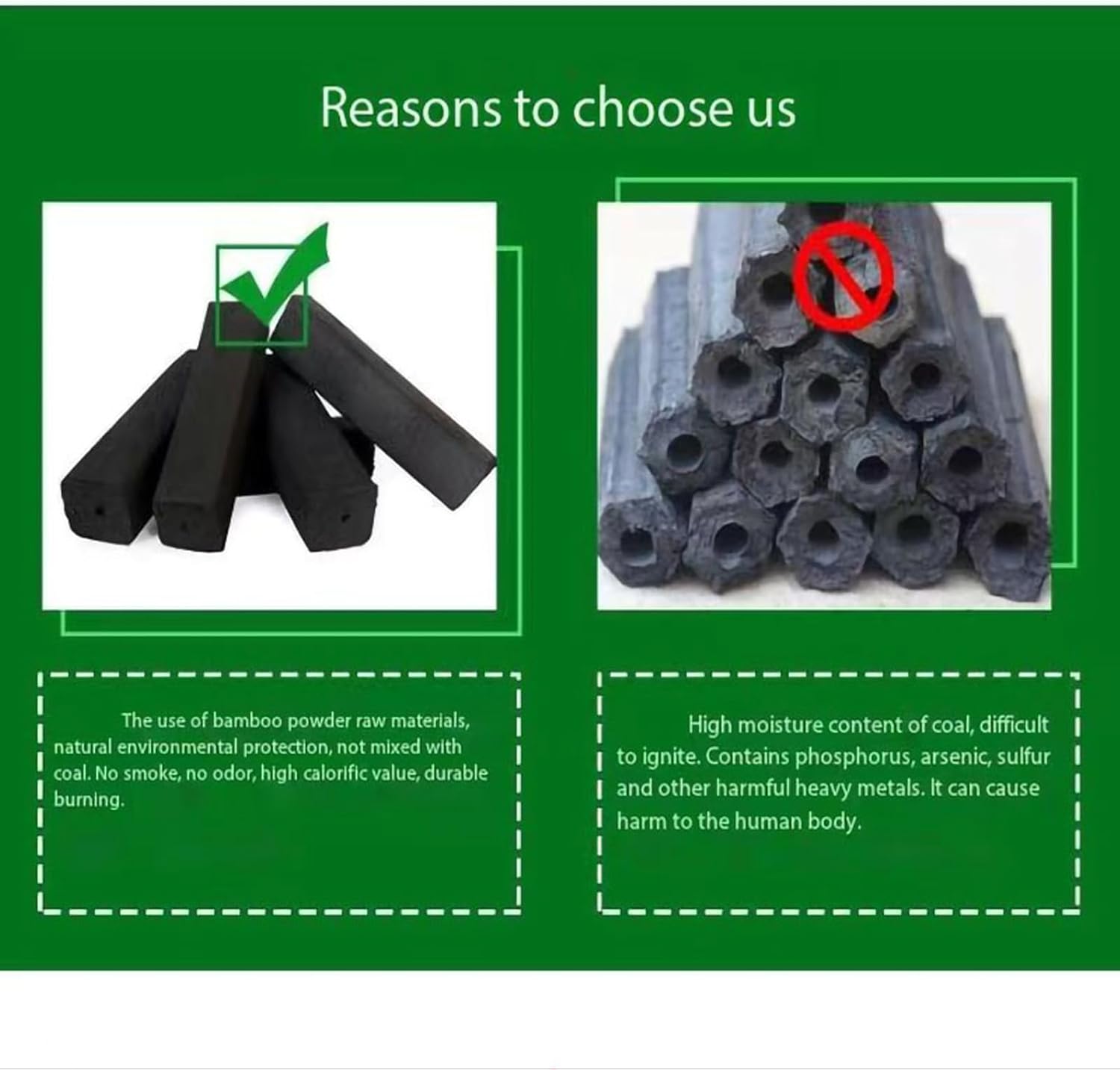 SYSDB.B. Q/Bamboo Charcoal logs - 100% Natural, Lasts Hours, Grilling CharcoalSustainable Grill (Single Box, lbs)