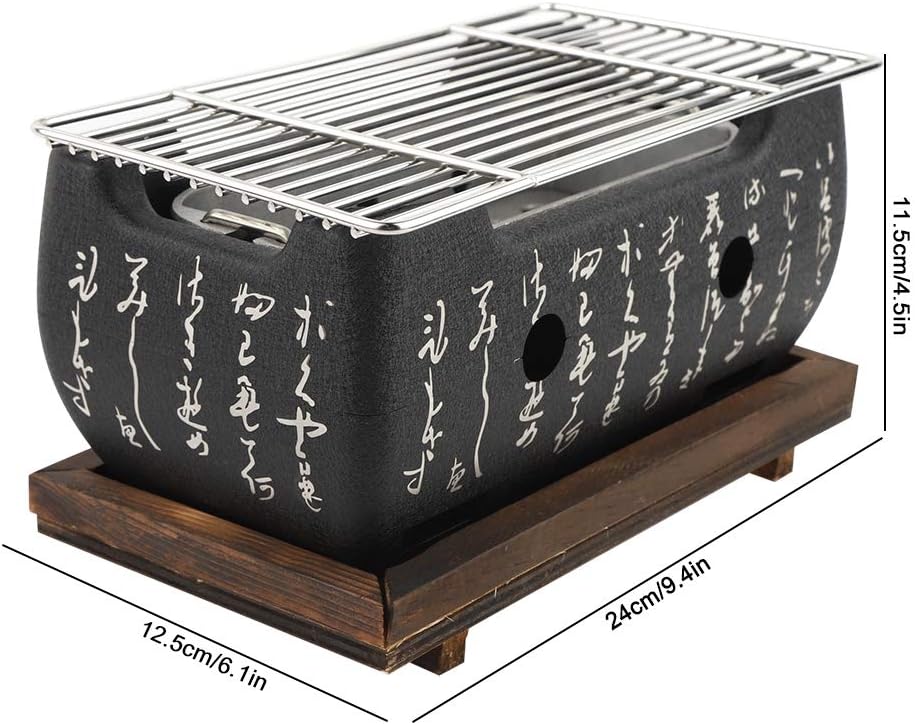 Yakitori Charcoal Grill,Cast Iron Hibachi Charcoal Grill,Yakitori Grill Charcoal Japanese Charcoal Grill - Rectangular Furnace,Barbecue Alcohol Stove