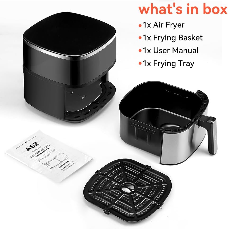 ASZ Digital Air Fryer 6qt with Window Up review